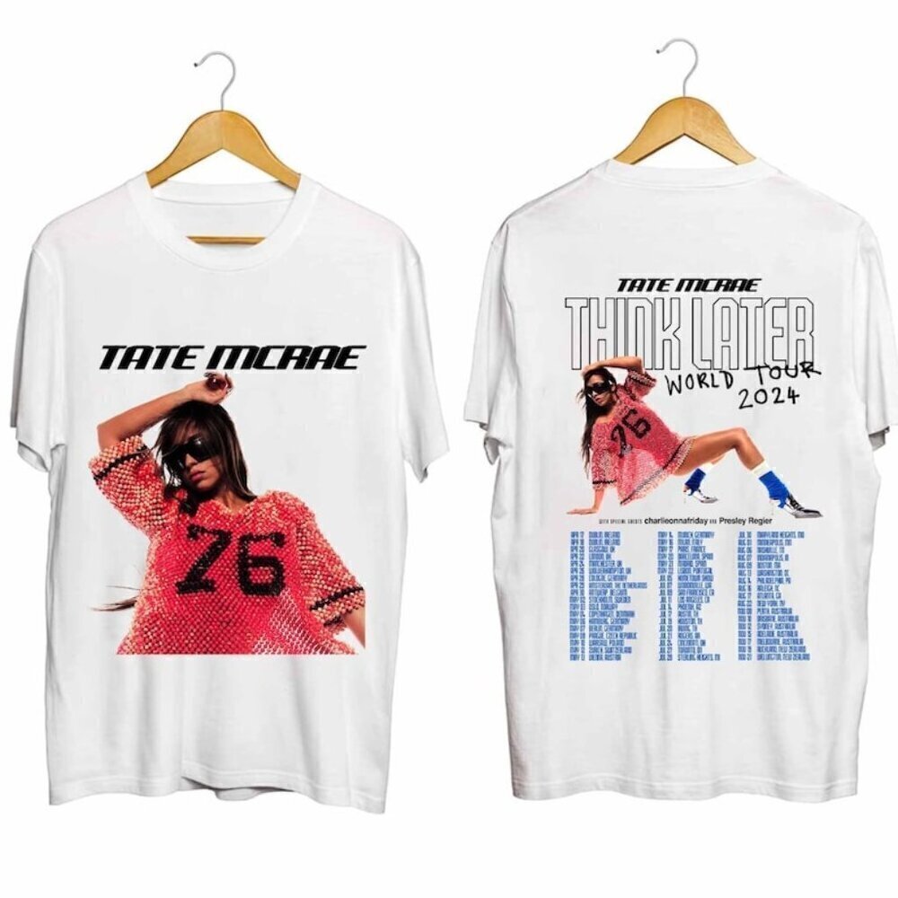 Tate McRae Think Later Tour 2024 Concert Fan Graphic Music T-Shirt .